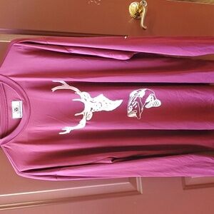 Deadfishhook maroon poly long sleeve outdoors shirt 2XL